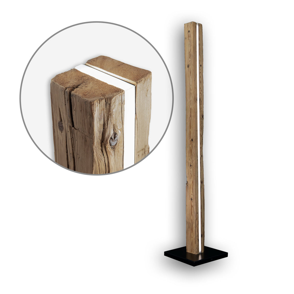 WÜDSCHNAU HOIZ | Vloerlamp | oud hout | 200cm | showmodel