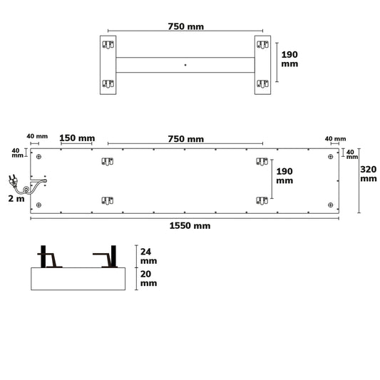 BEST STANDARD | Infraroodpaneel | 320x1500mm | 440W
