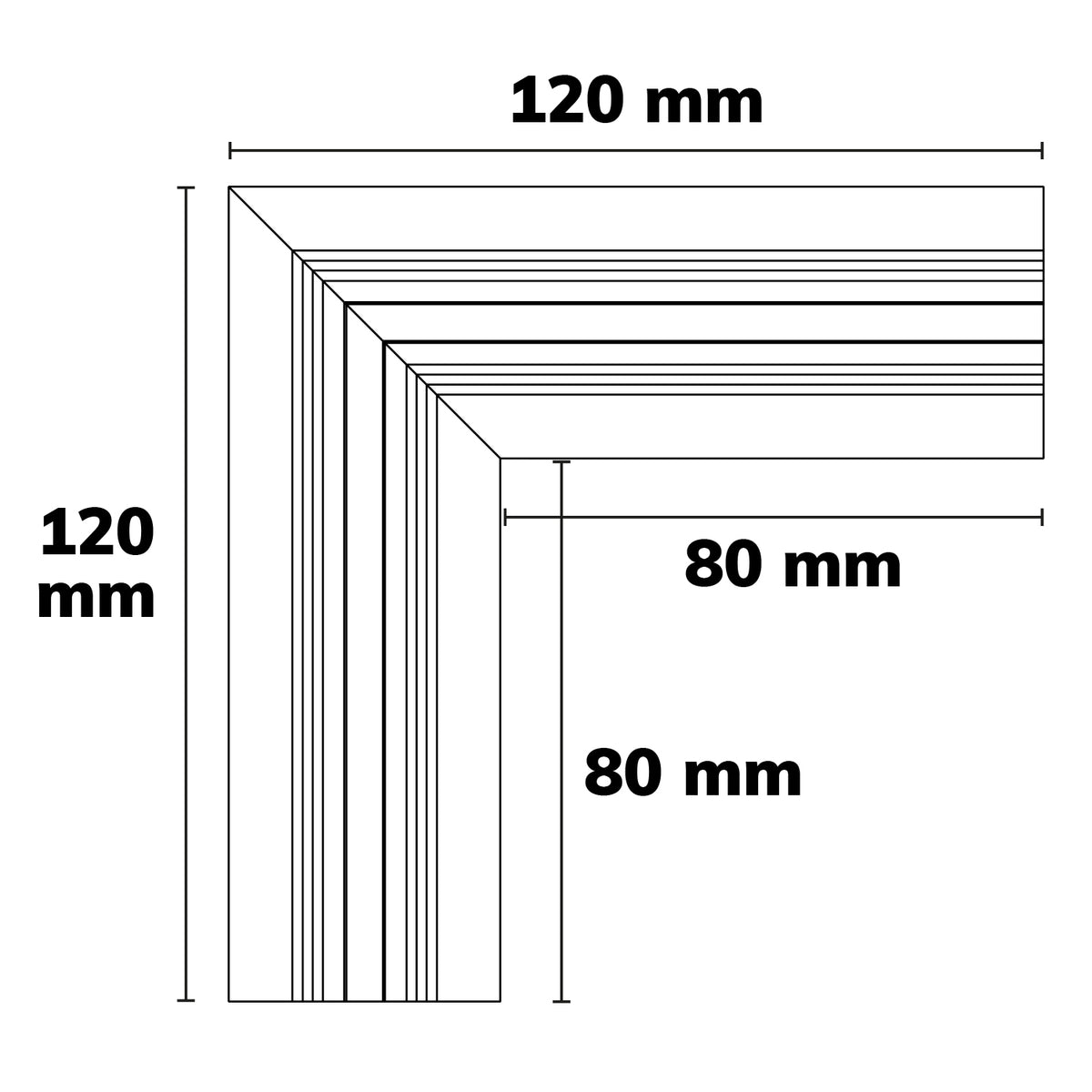 LAMP30 V1 | Profielaccessoire | Hoekstuk 90° gelast | 120x120mm | wit
