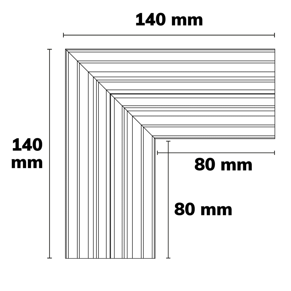 LAMP40 | Profielaccessoire | hoek 90° gelast | 140x140mm | wit RAL 9003
