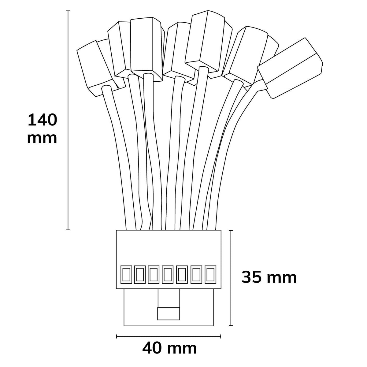 FastFix R XL | Lichtlijnaccessoire | Voedingsadapter 7-polig | 15A
