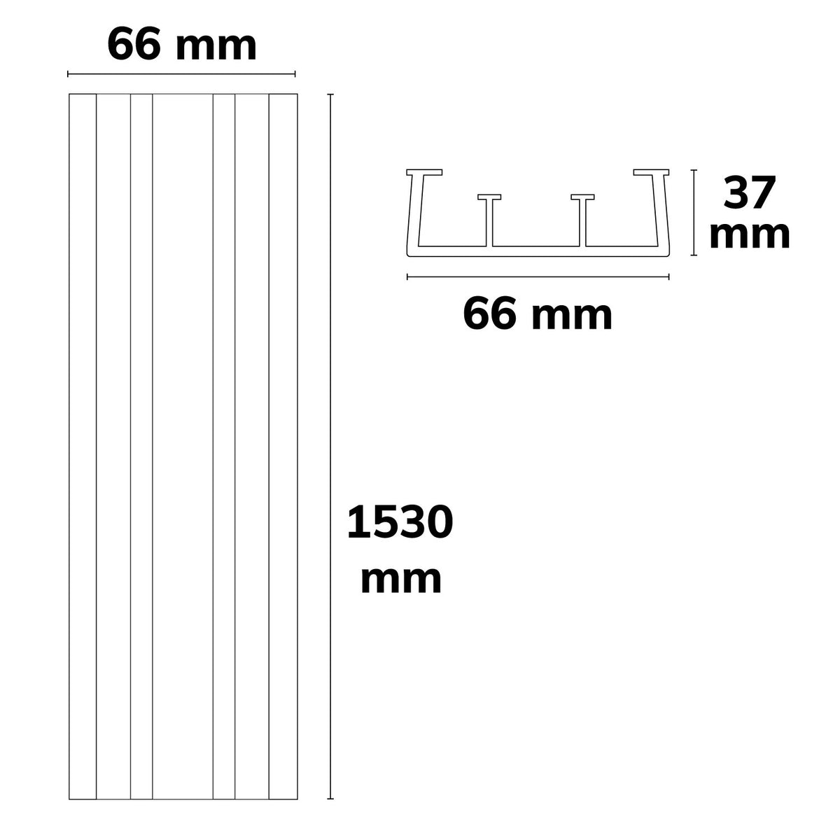 FastFix R XL | Lichtlijnaccessoire | Blindafdekking polycarbonaat | 1528mm
