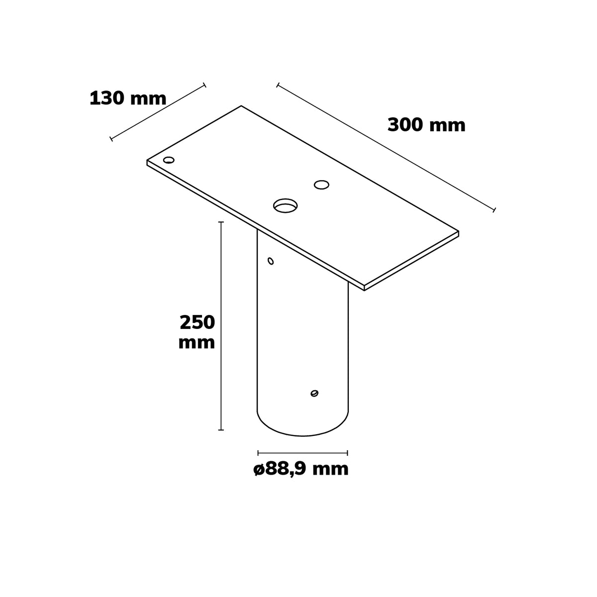 Traverse | opzetmaat 76mm | voor 1 breedstraler