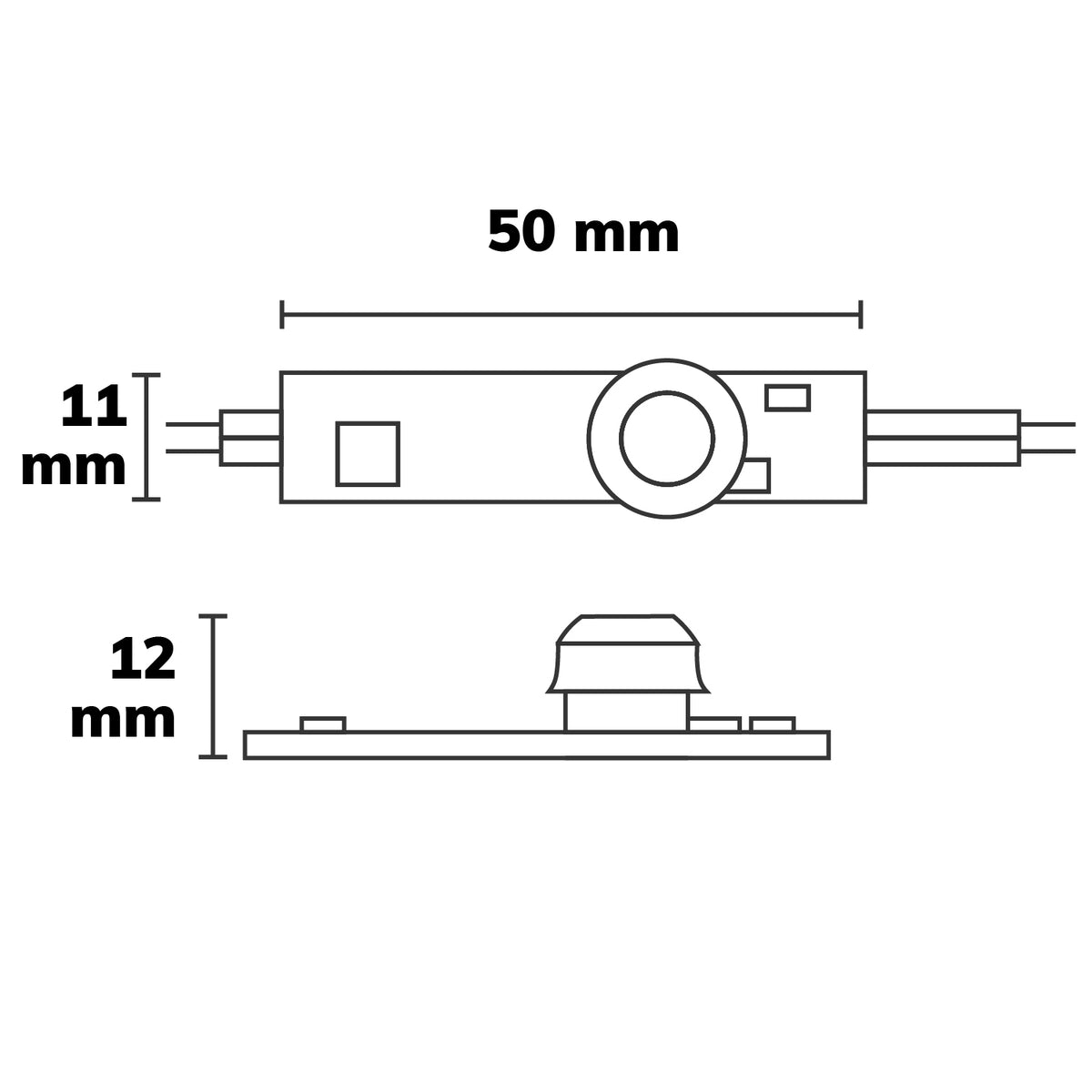 Sensor | Mini PIR bewegingssensor | voor inbouw in profielen | 12-24V | 3A