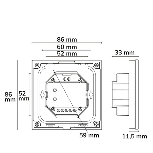 Sys-Pro | Afstandsbediening | RGB+dynamic white | 4 zones | 3 scènegeheugens | wandpaneel