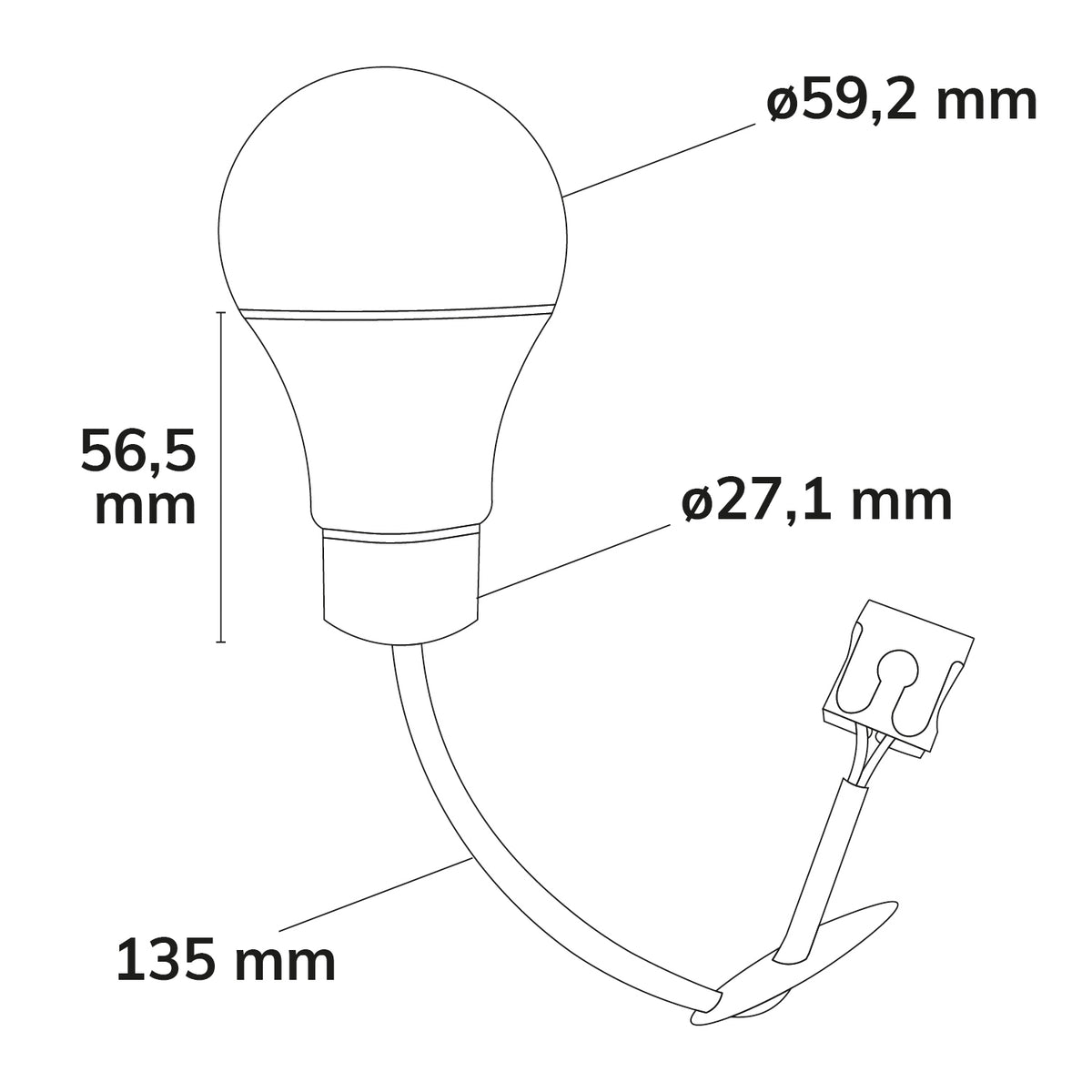 LED-lamp | E27 renovatiefitting set | 9W | warm wit