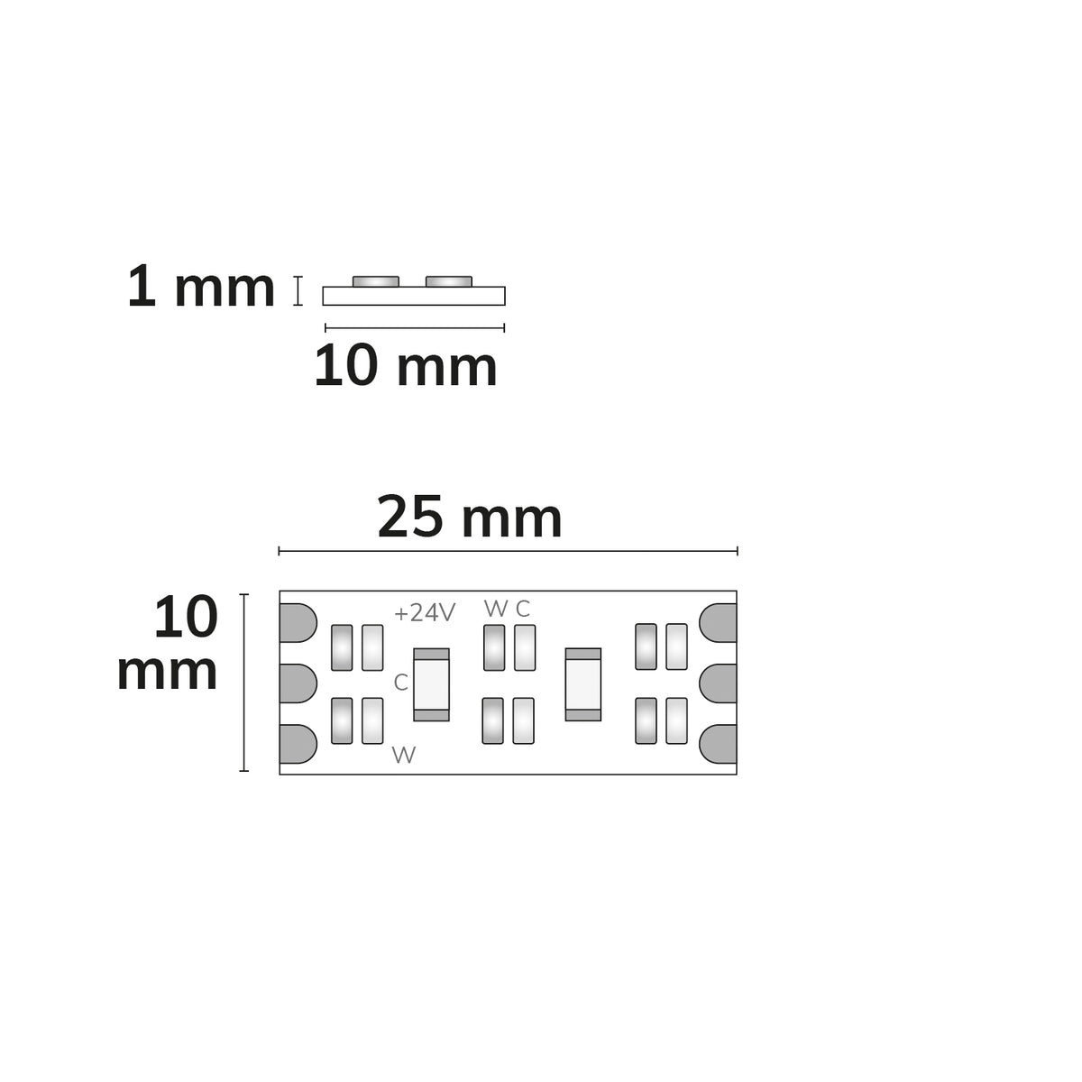 CRI919/940 CCT | LED-strip | 5m | 1900-4000K | 2x20W/m | 24V | IP20
