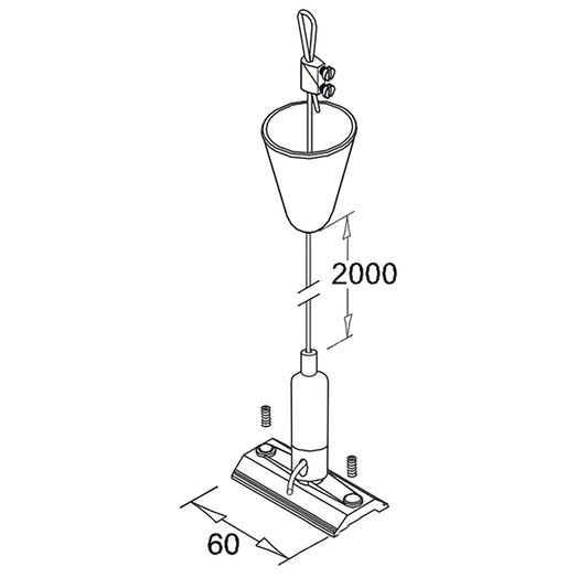 3-PH Classic | Railaccessoire | Kabelpendel met tegenstuk | staalkabel 2m | 1 stuk