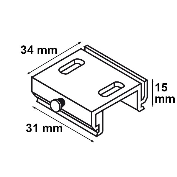 3-PH Classic | Railaccessoire | Montagebeugel | aluminium naturel | 1 stuk