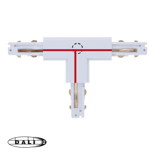 DALI 3-fase Rail | T-vorm Connector | LEFT-1 | Wit