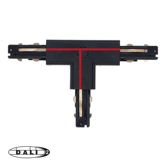 DALI 3-fase Rail | T-vorm Connector | LEFT-2 | Zwart