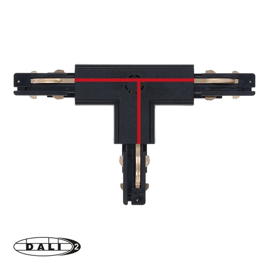 DALI 3-fase Rail | T-vorm Connector | RIGHT-2 | Zwart