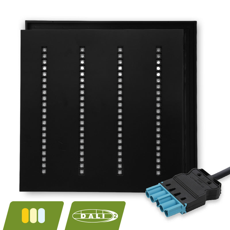 Louvre LED Paneel Novavo Zwart 60x60cm DALI CCT