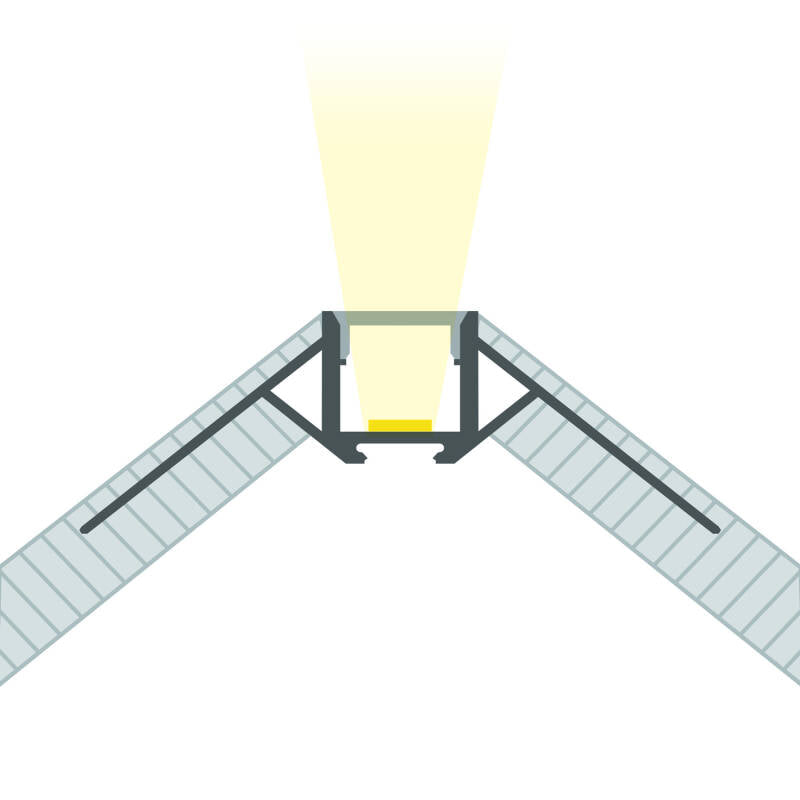 Lumexa Aluminium profiel Gips/Pladur Inbouw voor Hoek LED-strip tot 9 mm
