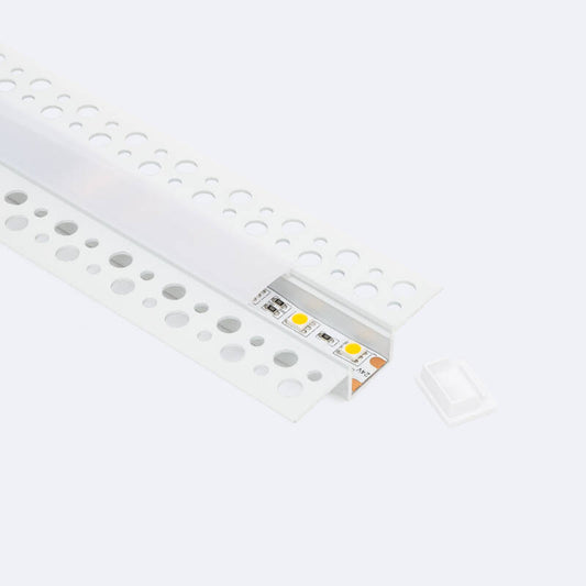 Aluminium profiel pleisterwerk inbouw doorlopende deksel | voor LED-strip tot 15mm