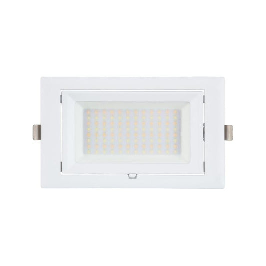 Inbouwdownlight richtbaar rechthoekig | Warm wit | 48W
