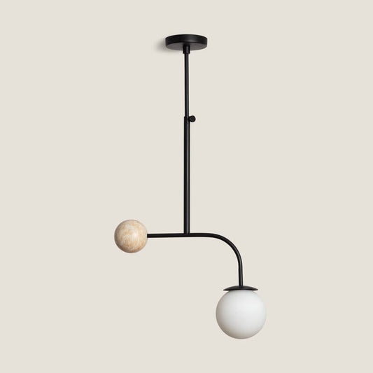 Lumexa Bradwavo Plafondlamp Metaal en Travertijn G9