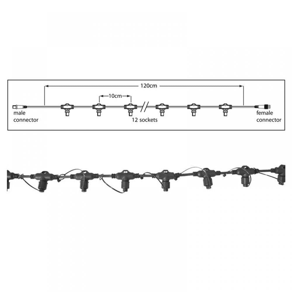 PS230 | hoofdkabel 120cm | 12 fitting