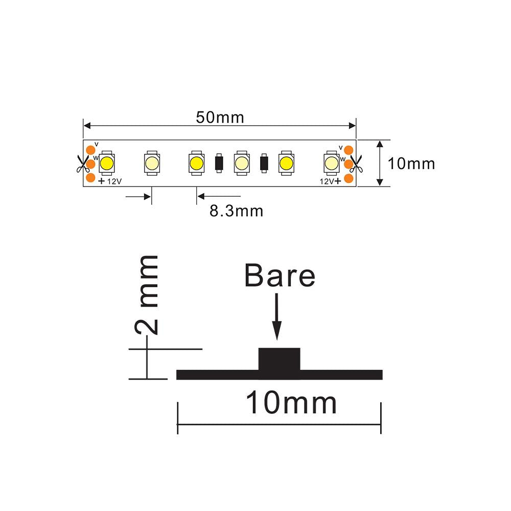 LED strip 12V | 120LED/m TW | 5m | IP20 | 2700-6000K