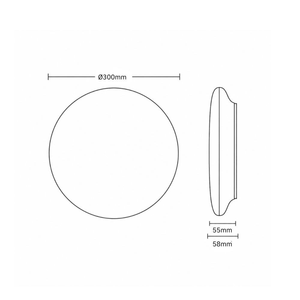 Plafondlamp Ø300mm | 18W | 3-CCT | dim
