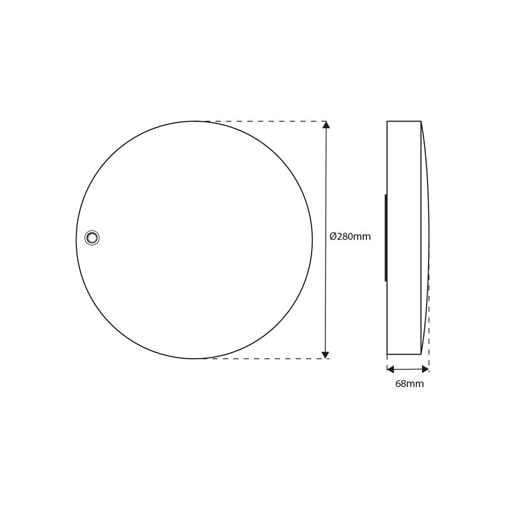 Plafondlamp | Ø280mm | 10/15W | 3-CCT | PIR