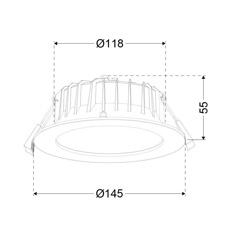 Reflector downlight mat | Ø145mm