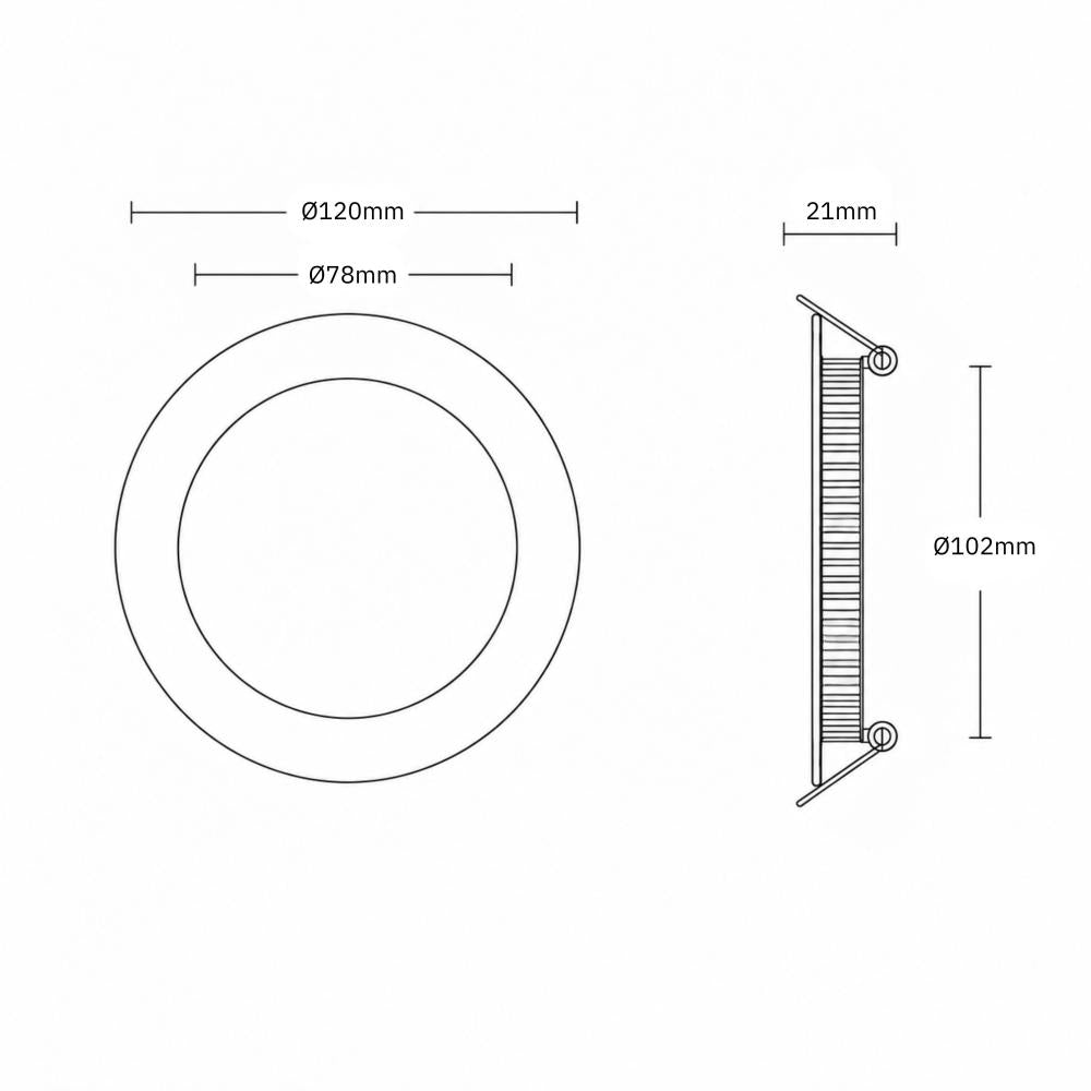 Downlight plat | wit | 120mm | 7W | 3-CCT | dimbaar