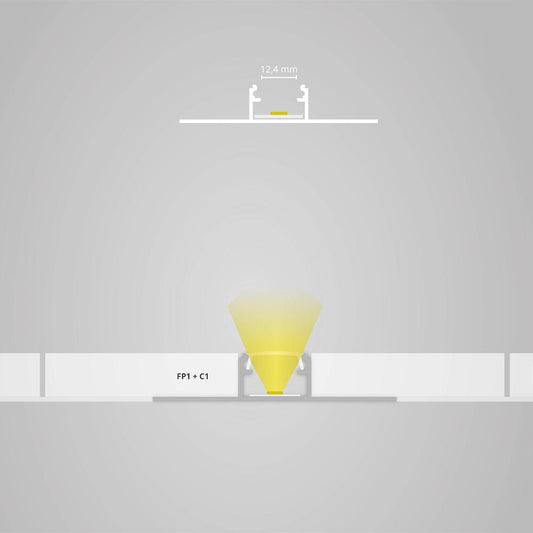 FP1 LED tegel profiel midden 200 cm, LED strips max. 14 mm