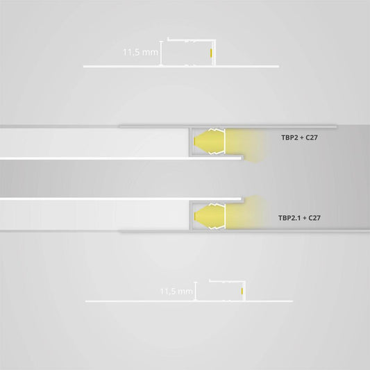TBP2 LED gipsplaat profiel 200 cm wit RAL9010