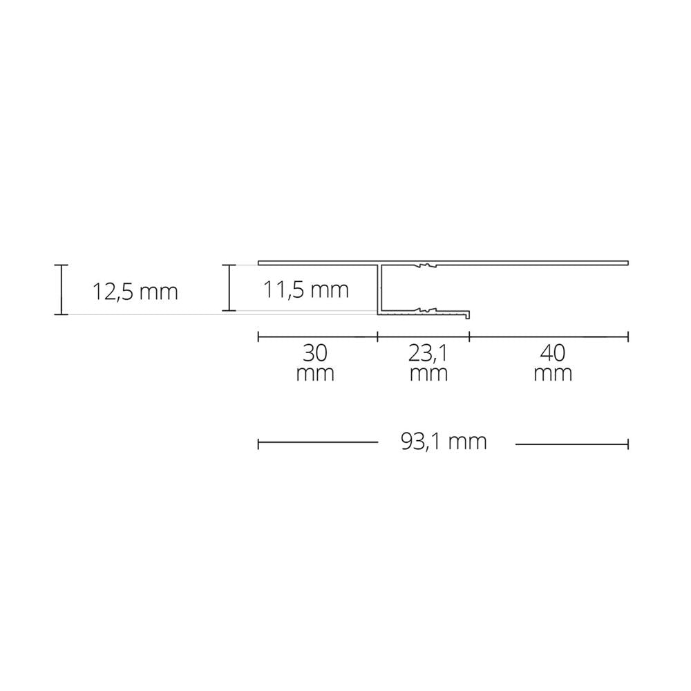 TBP2 LED gipsplaat profiel 200 cm wit RAL9010