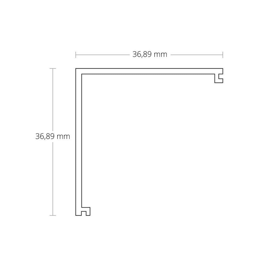 C16 afdekkap opaal/gesatineerd 200cm voor profiel PN19
