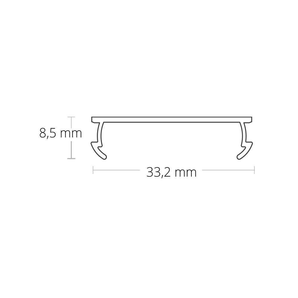 C29 afdekkap opaal/gesatineerd 200 cm voor profiel PN17