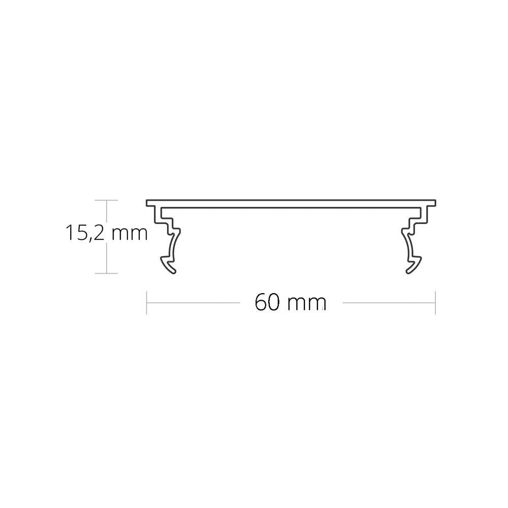 C38 afdekkap frosted 75%, 200cm voor profiel LL2