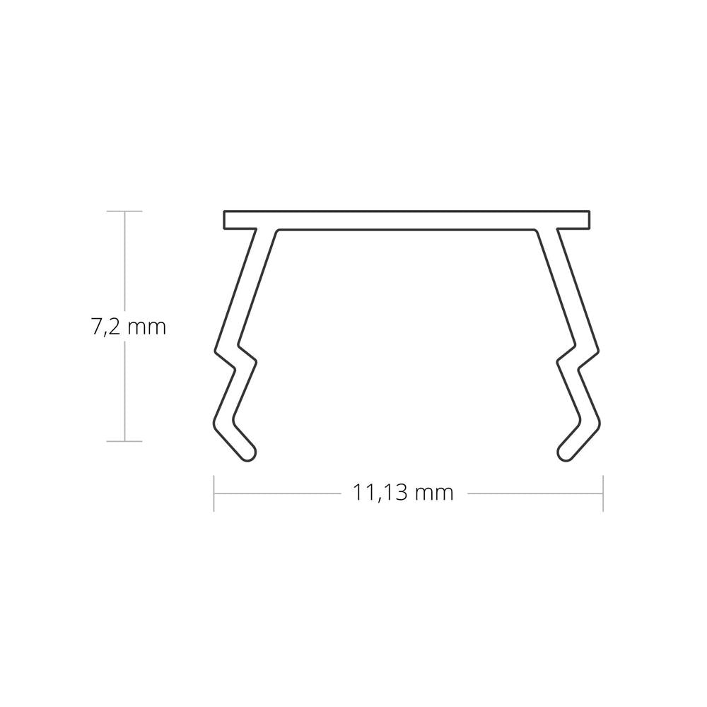 C27n afdekkap opaal/gesatineerd 200cm voor profiel TBP2/TBP2.1/TBP8