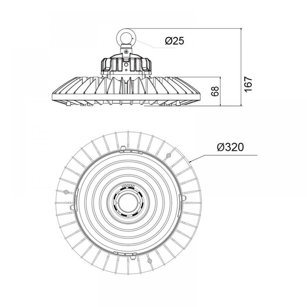 UFO high bay 150W | 140Lm/W | 5000K | vermogen/straling aanpasbaar