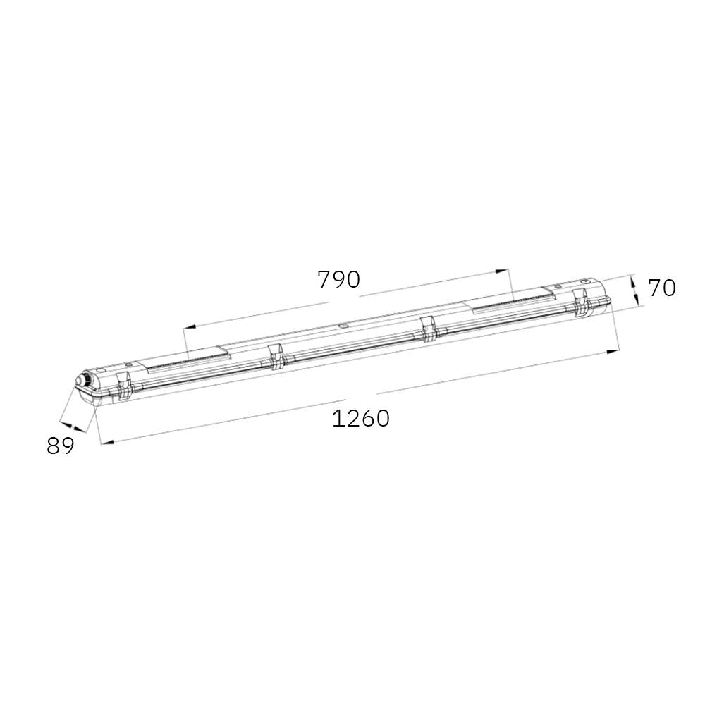 Tri-proof lichtbalk | 1260mm | 40W | 3-CCT | nood