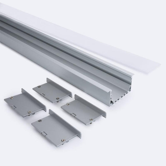 Lumexa Inbouw Profiel Aluminium 2m met doorlopende cover voor LED-strip tot 45mm