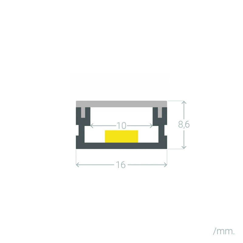 Lumexa Aluminium profiel Opbouw 2 m voor LED-strip tot 10 mm