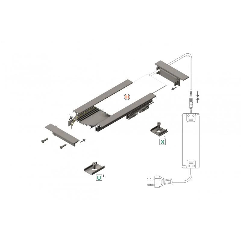 Lumexa Inbouw Profiel Aluminium 1m Diffuus Licht voor LED-strip tot 10 mm