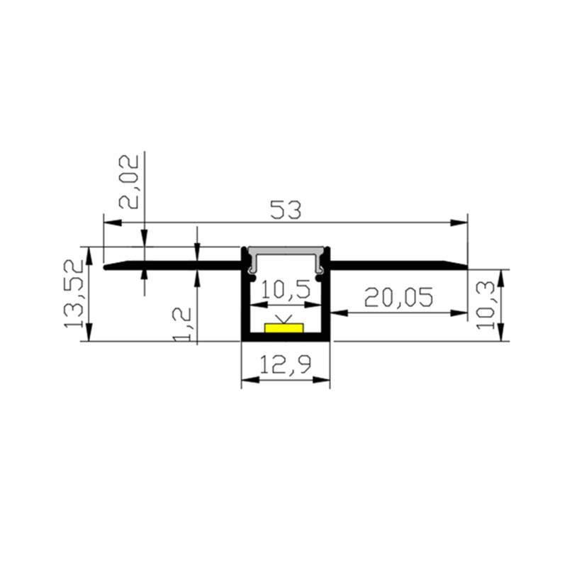 Lumexa Flexibele aluminium profiel voor pleisterwerk / Gips integratie voor LED-strip tot 10 mm