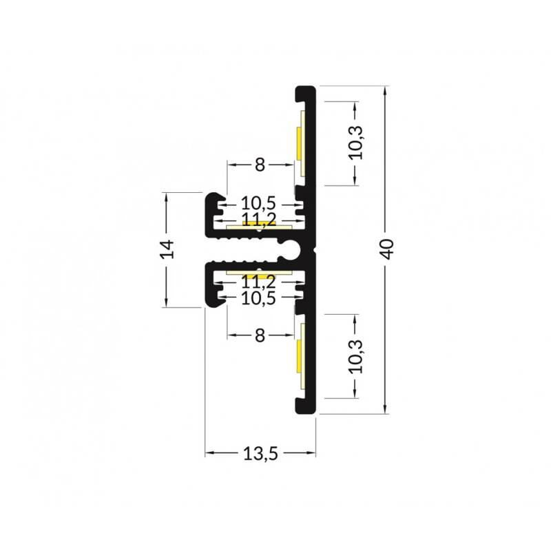 Lumexa Dubbel Aluminium Opbouw Profiel 1m voor LED-strip