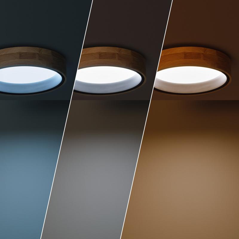 Lumexa Houtavo LED Plafondlamp Rond Hout en Aluminium CCT