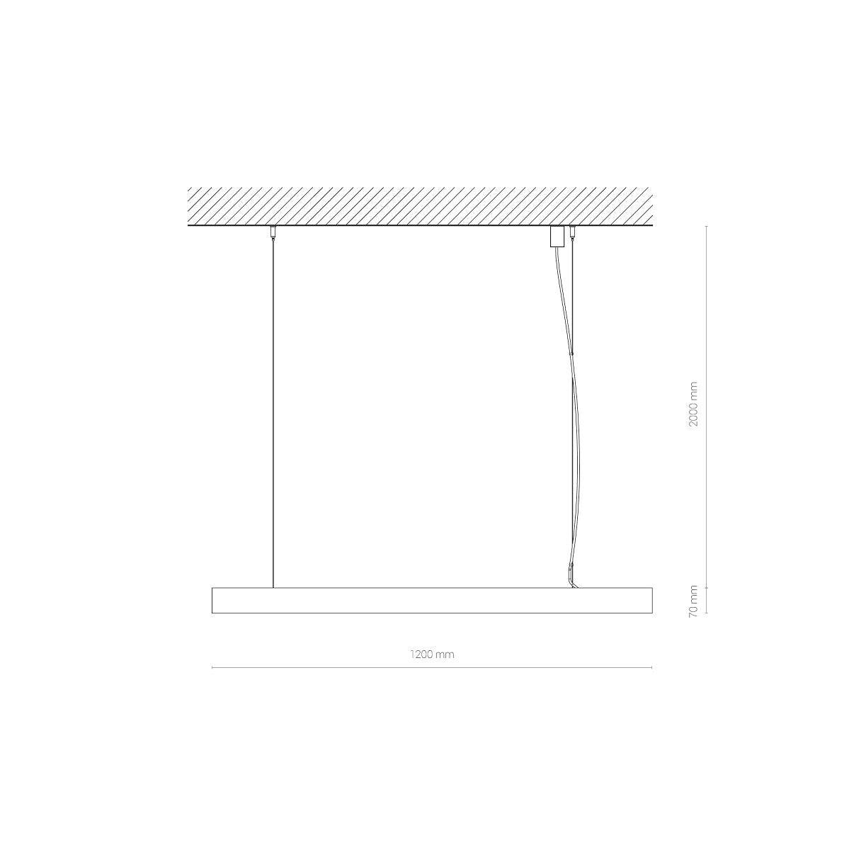 CL OFFICE PRO LED kantoorarmatuur technische tekening met afmetingen