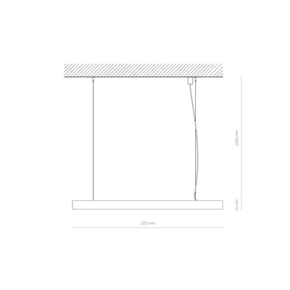 CL OFFICE PRO LED kantoorarmatuur technische tekening met afmetingen