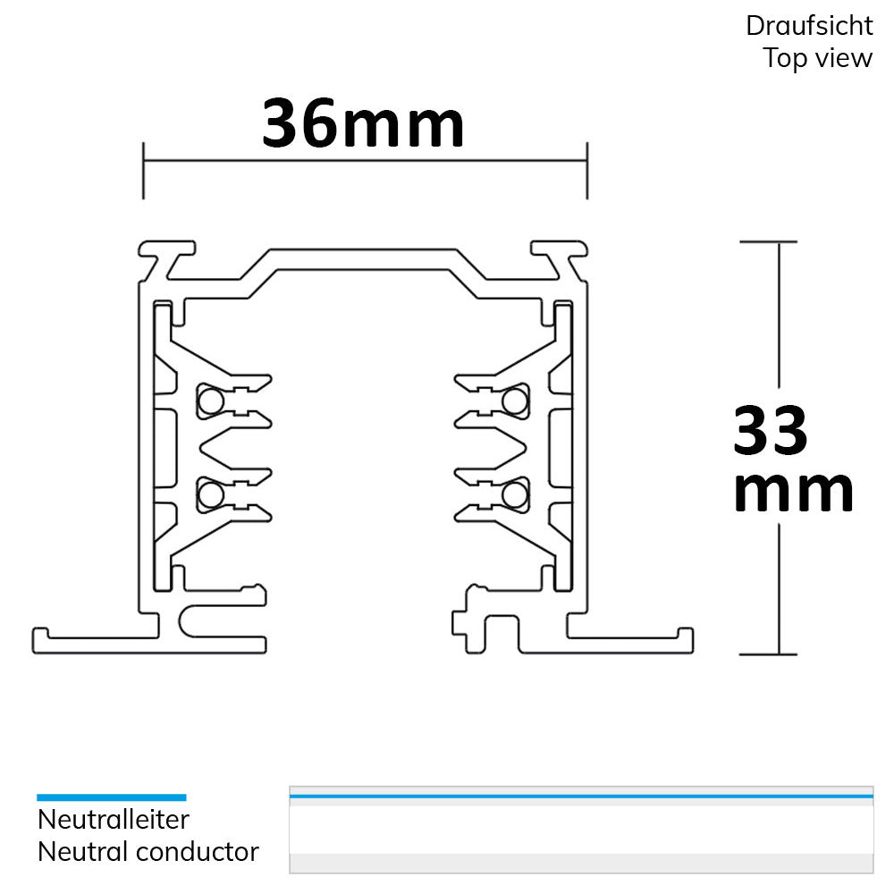 3-PH Classic | Rail | inbouw | 2m