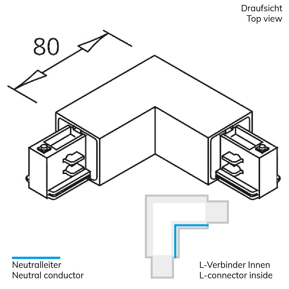 3-PH Classic | Railaccessoire | L-verbinder | N-geleider binnen, aarde buiten