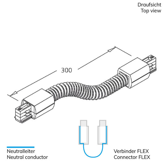 3-PH Classic | Railaccessoire | flexverbinder | wit | 300mm