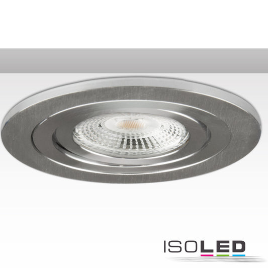 BRUSH | Inbouwframe | rond | gatmaat 78mm | geborsteld aluminium | voor GU10/MR16