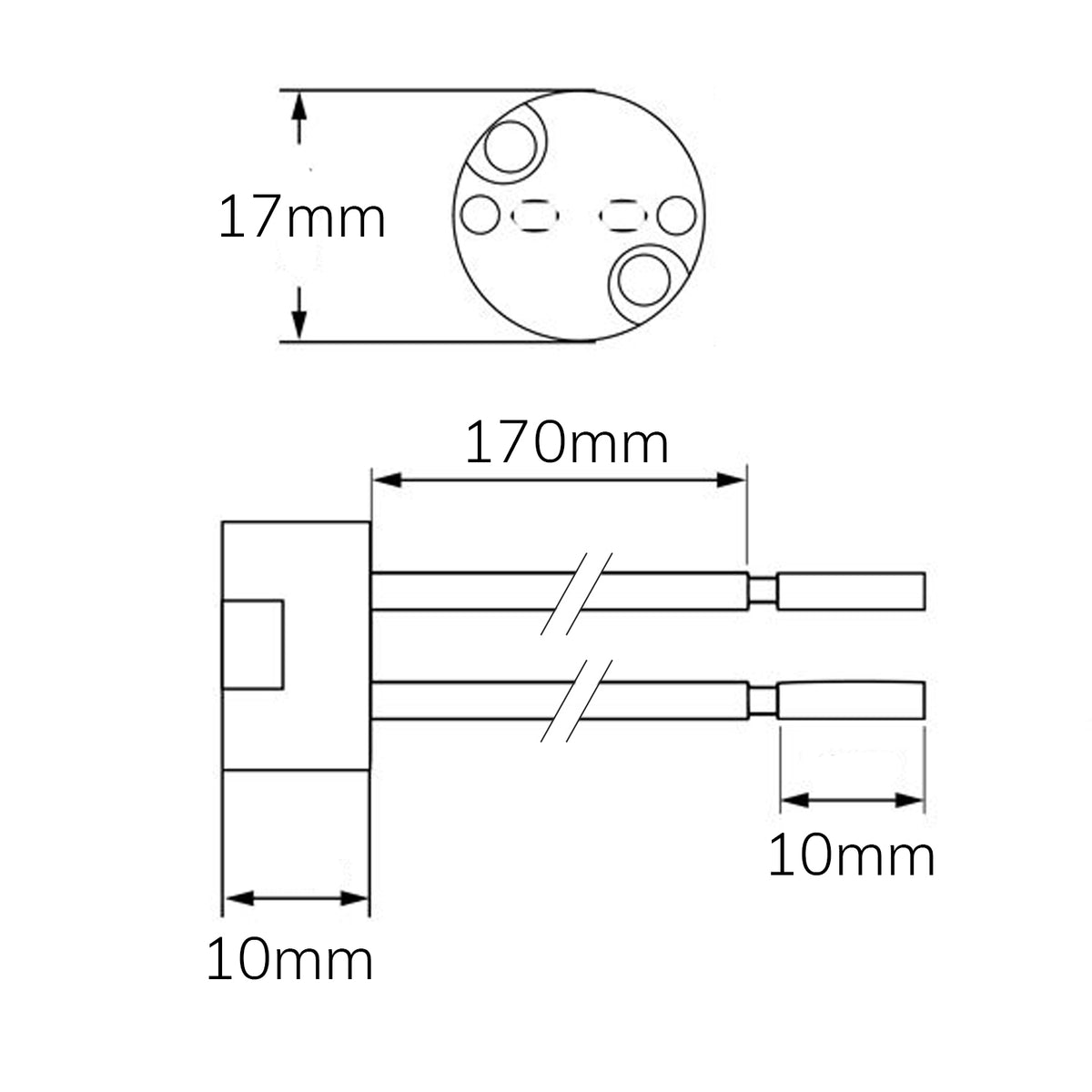 Fitting | GU5.3 keramisch | voor G4/MR16/MR11 | 12-24V