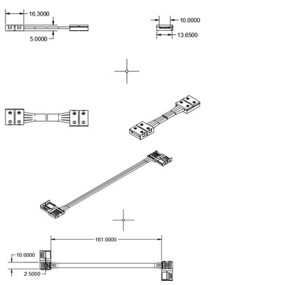 C1-410 | Connector | Clipconnector met kabel 178mm | 4-polig | LED-strip 10mm | IP20 | max. 5A